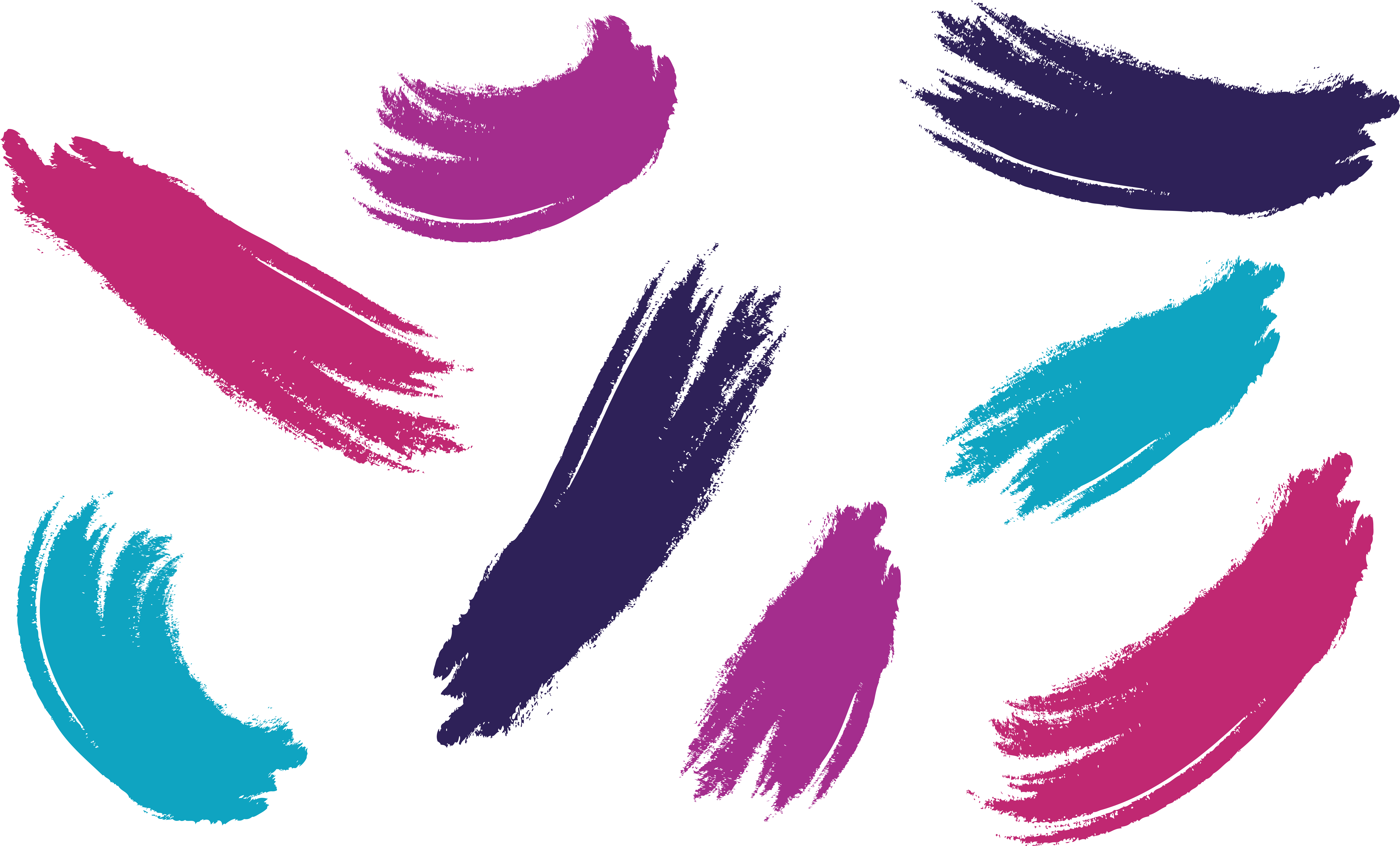 Coloring Brush Stroke Vector, Pink, Blue, Dark Blue - Brush Stroke Icon Png Clipart (8400x5100), Png Download