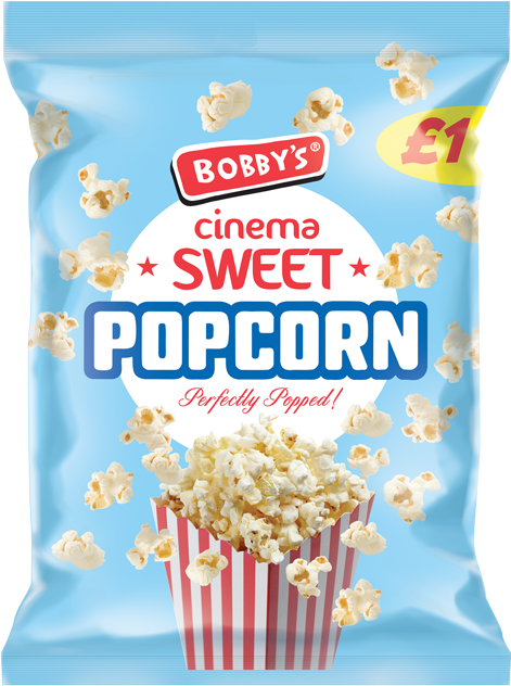 Cinema Sweet Popcorn - Bobbys Popcorn Clipart (640x640), Png Download