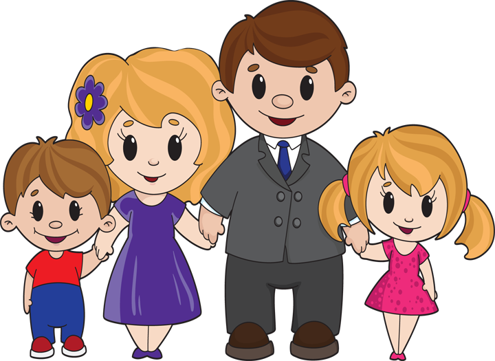 Family Png Cartoon - Love My Parents Cartoon Clipart (720x525), Png Download