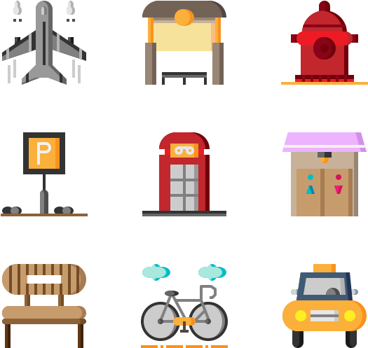 City Elements Clipart (600x564), Png Download