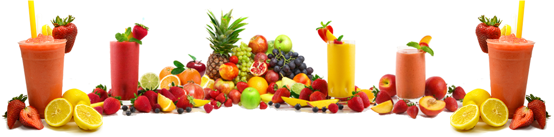 Fruit Salad With Ice Cream Png Image - Fresh Fruit Shakes Png Clipart (1100x280), Png Download