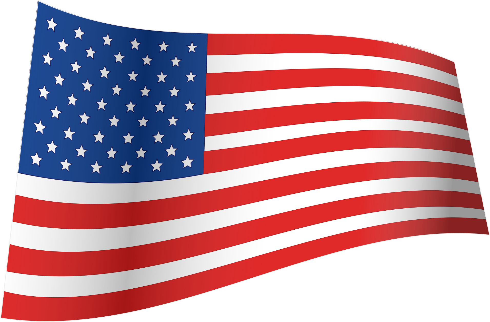 File - Us Flag - Iconic Waving - Svg - Wikimedia Commons - Usa Flag Waving Png Clipart (2000x1346), Png Download