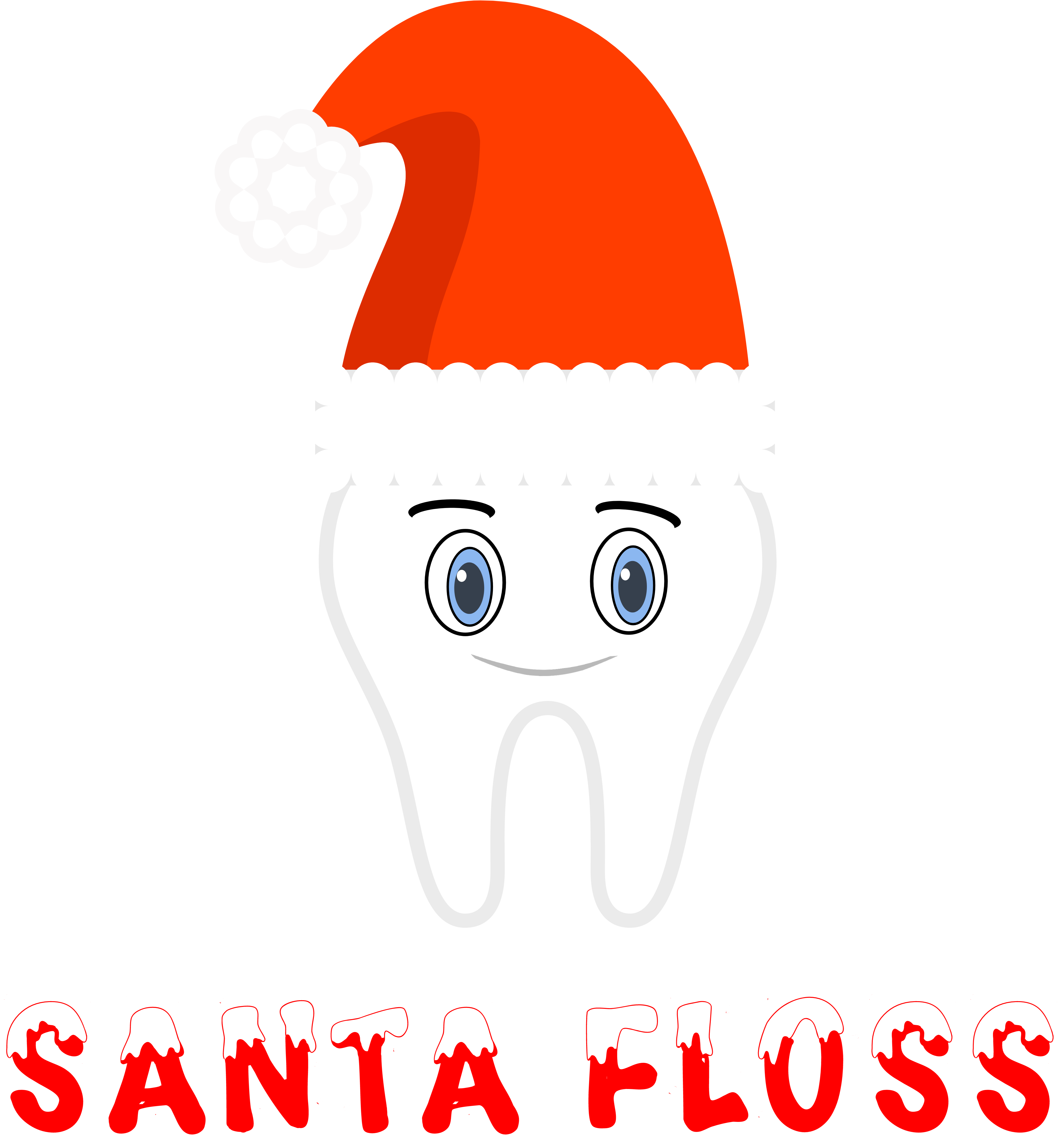 Funny Dentist Christmas Santa T-shirt With Tooth Wearing Clipart (4500x5400), Png Download