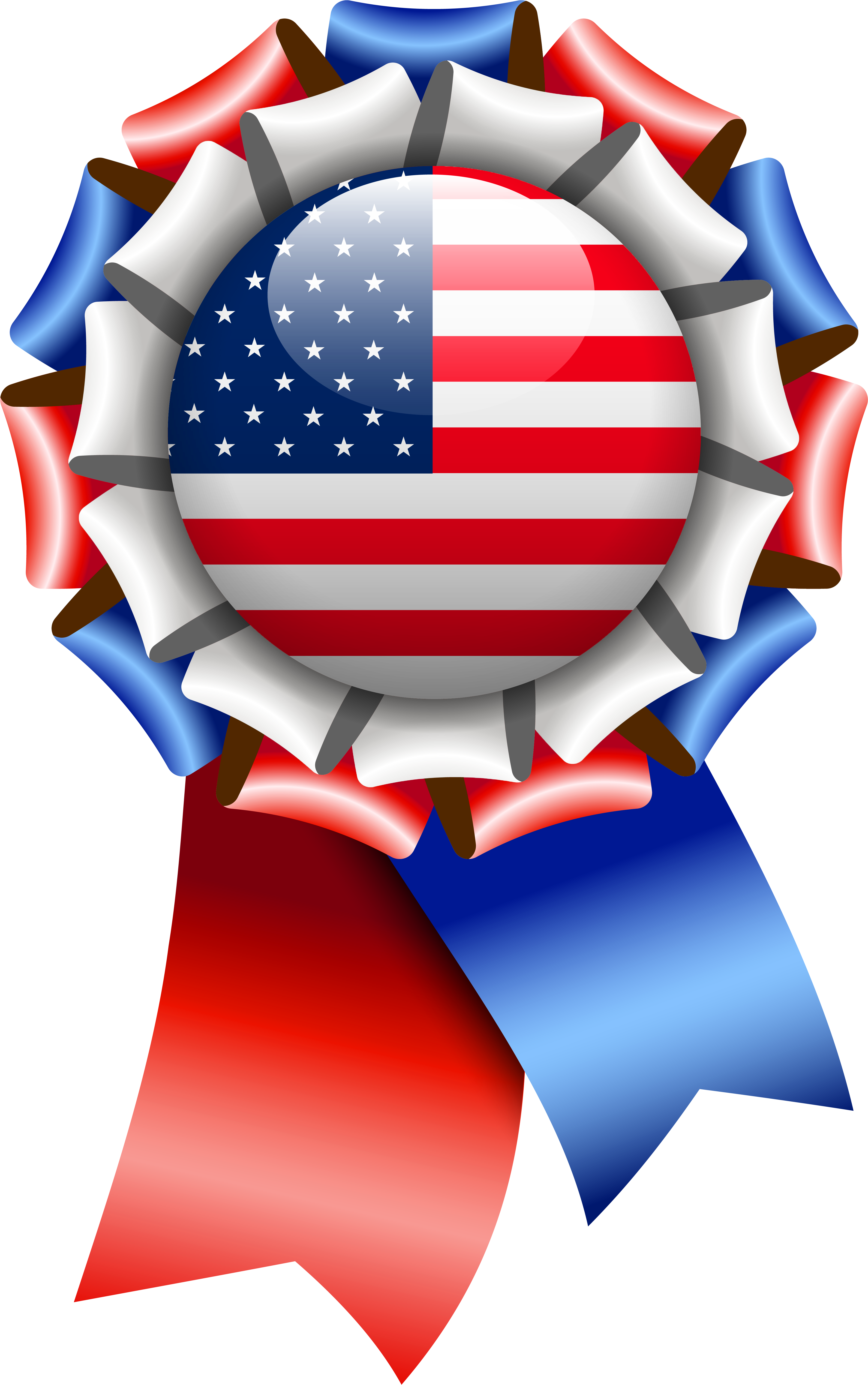 Usa Flag Rosette Ribbon Png Clipart Image - Circle Transparent Png (4323x6180), Png Download