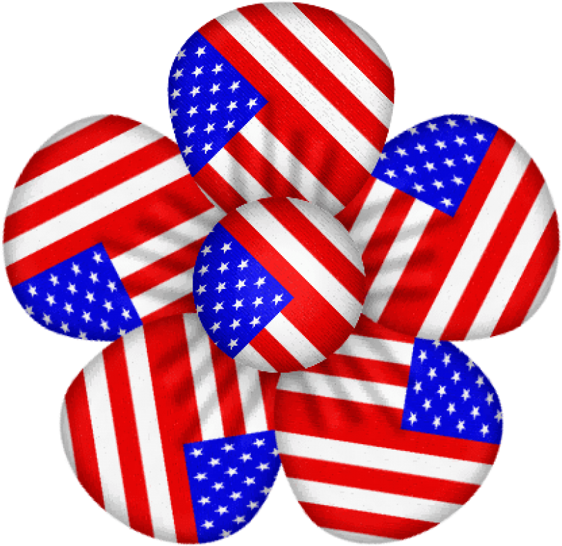 Free Png Usa Flag Flower Decor Png Images Transparent - Happy Fourth Of July Flowers Clipart (850x821), Png Download