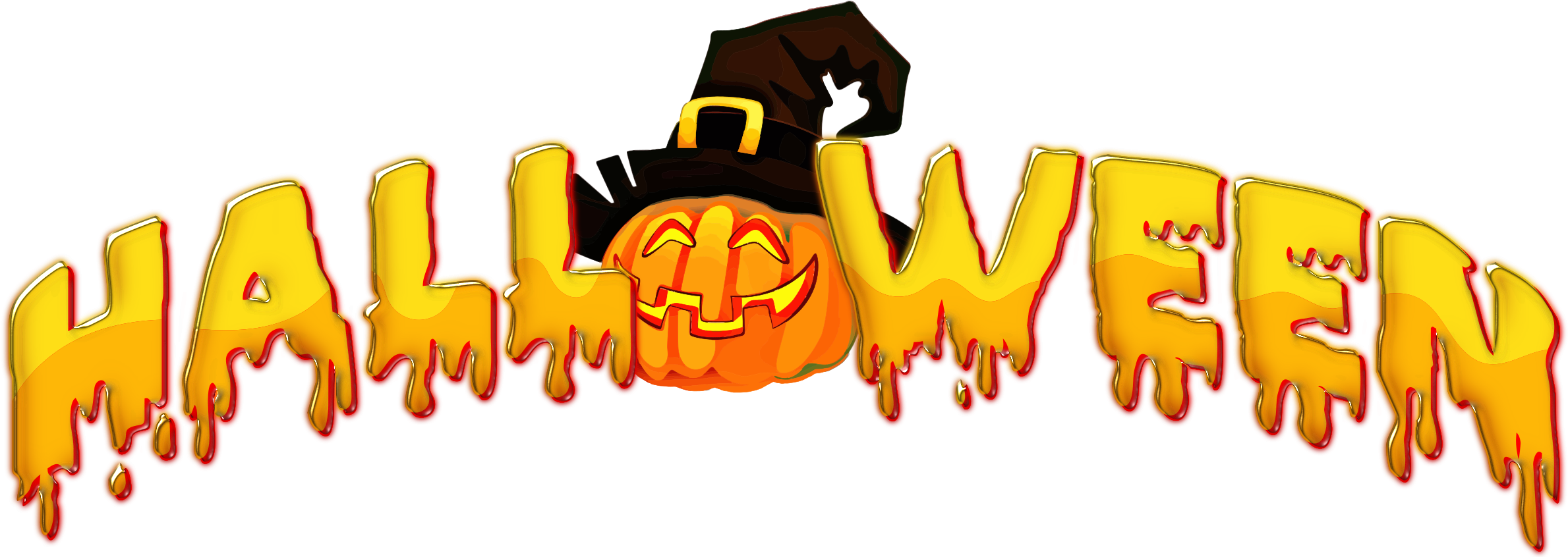 Halloween Typography Icons Png - Halloween Png Clipart (2400x853), Png Download