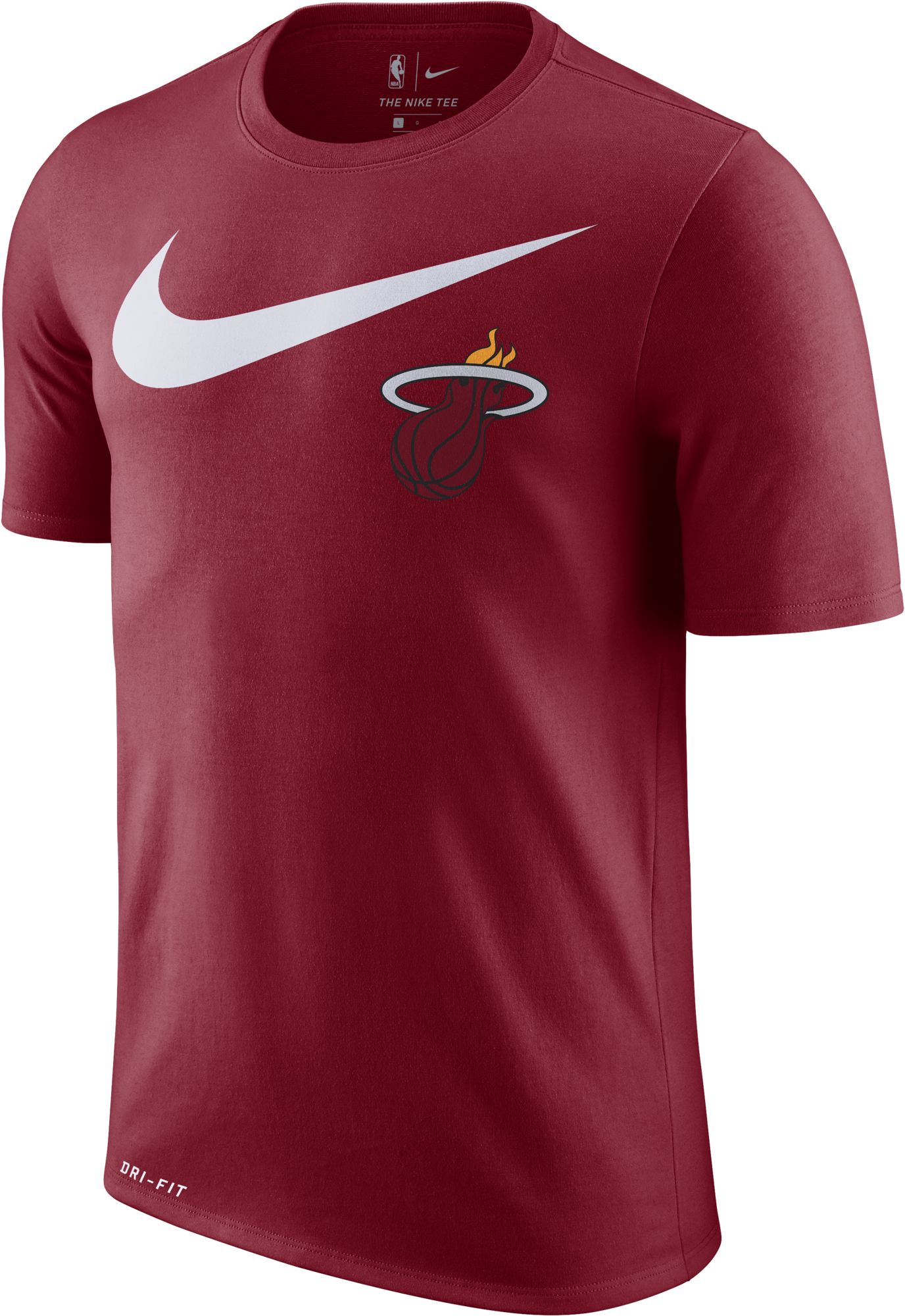 Nike Miami Heat Short Sleeve 2018 Swoosh Tee Red - Nike Nba T Shirt Cleveland Cavaliers Clipart (1376x2001), Png Download