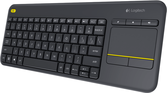 Logitech Keyboard Wireless With Touchpad K400 Plus Clipart (652x560), Png Download