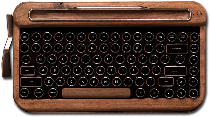 Teclado Bluetooth Inspirado Nas Antigas Máquinas De - Penna Typewriter Style Retro Bluetooth Keyboard Clipart (812x563), Png Download
