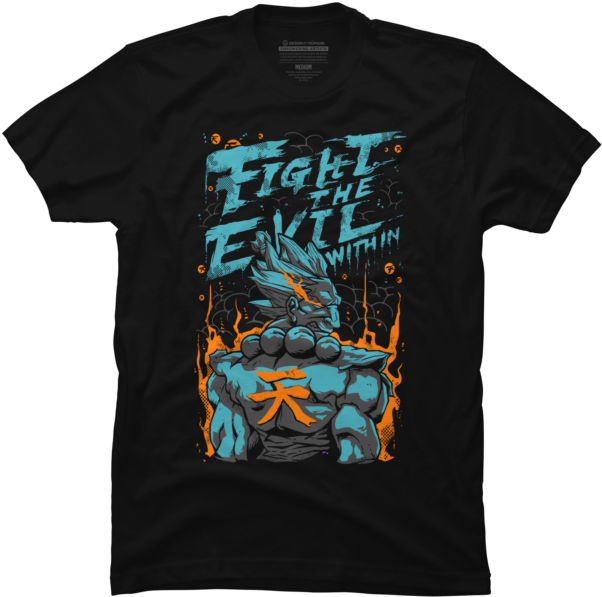 Fight The Evil Within - Gogeta Blue Shirt Clipart (650x650), Png Download