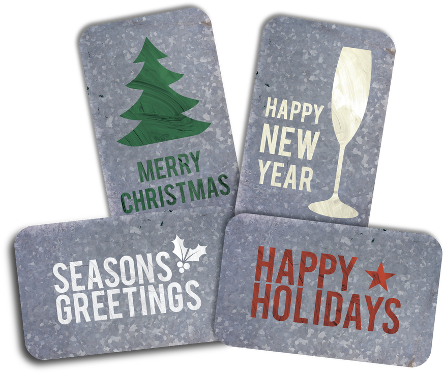 Each Pack Will Include 6 Cards Of Our Metal Christmas - Label Clipart (1280x989), Png Download