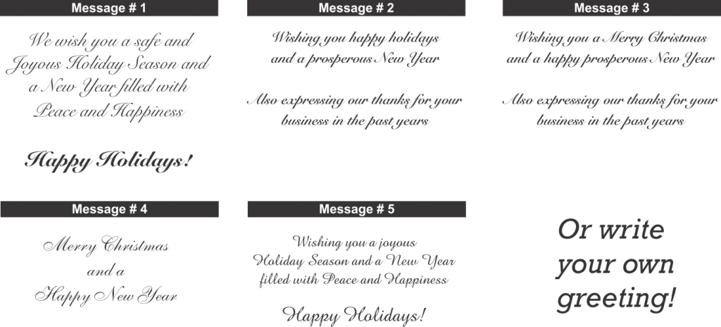What To Write In A Holiday Greeting Card Greetings - Business Christmas Card Note Clipart (1024x464), Png Download