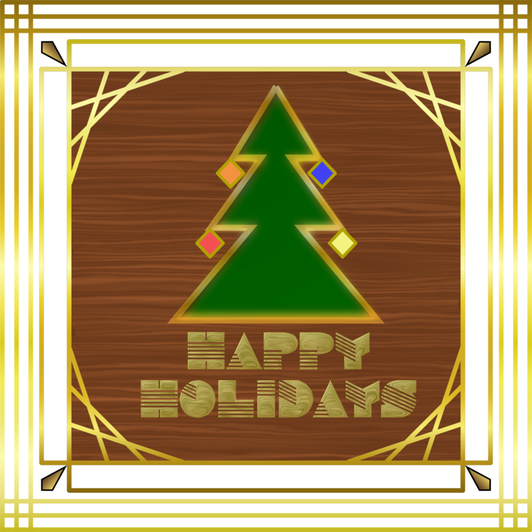 Art Deco Playing Card Holiday Computer Icons - Christmas Tree Clipart (750x750), Png Download