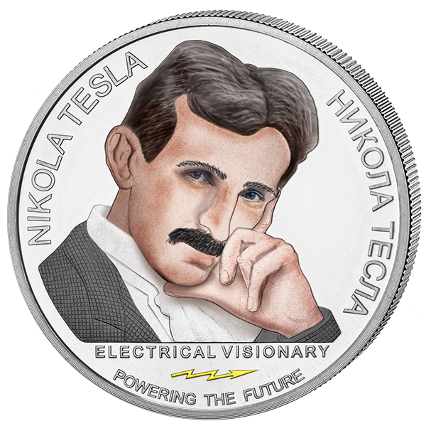 100 Din Nikola Tesla - Nikola Tesla Münze Clipart (600x592), Png Download
