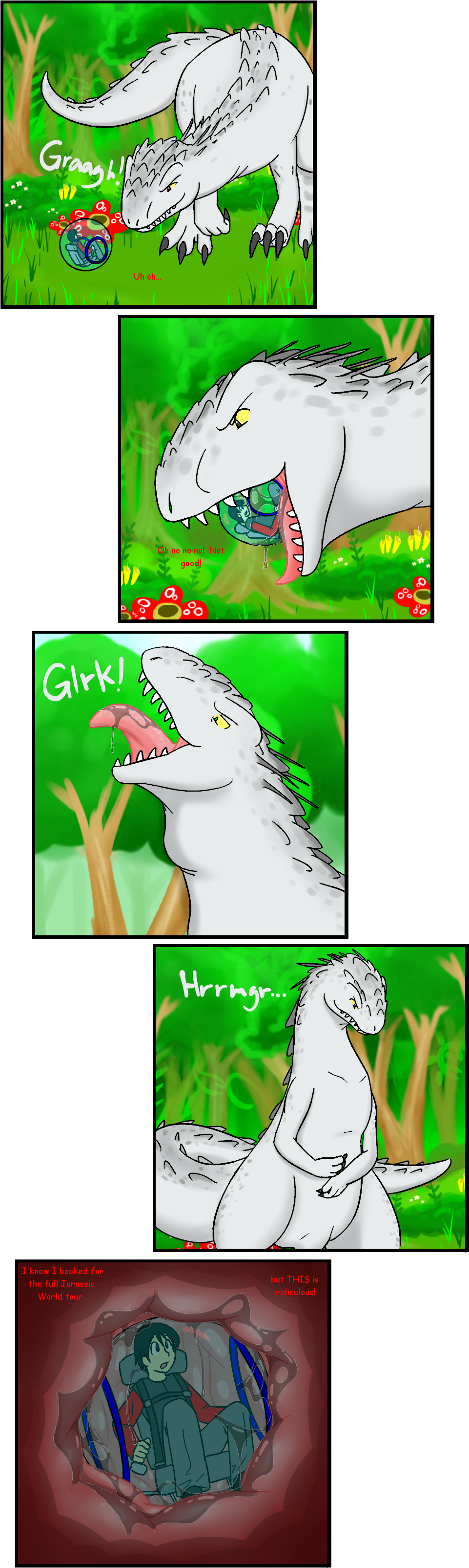 Little Ronak Commission - Indominus Rex T Rex Vore Clipart (961x3207), Png Download