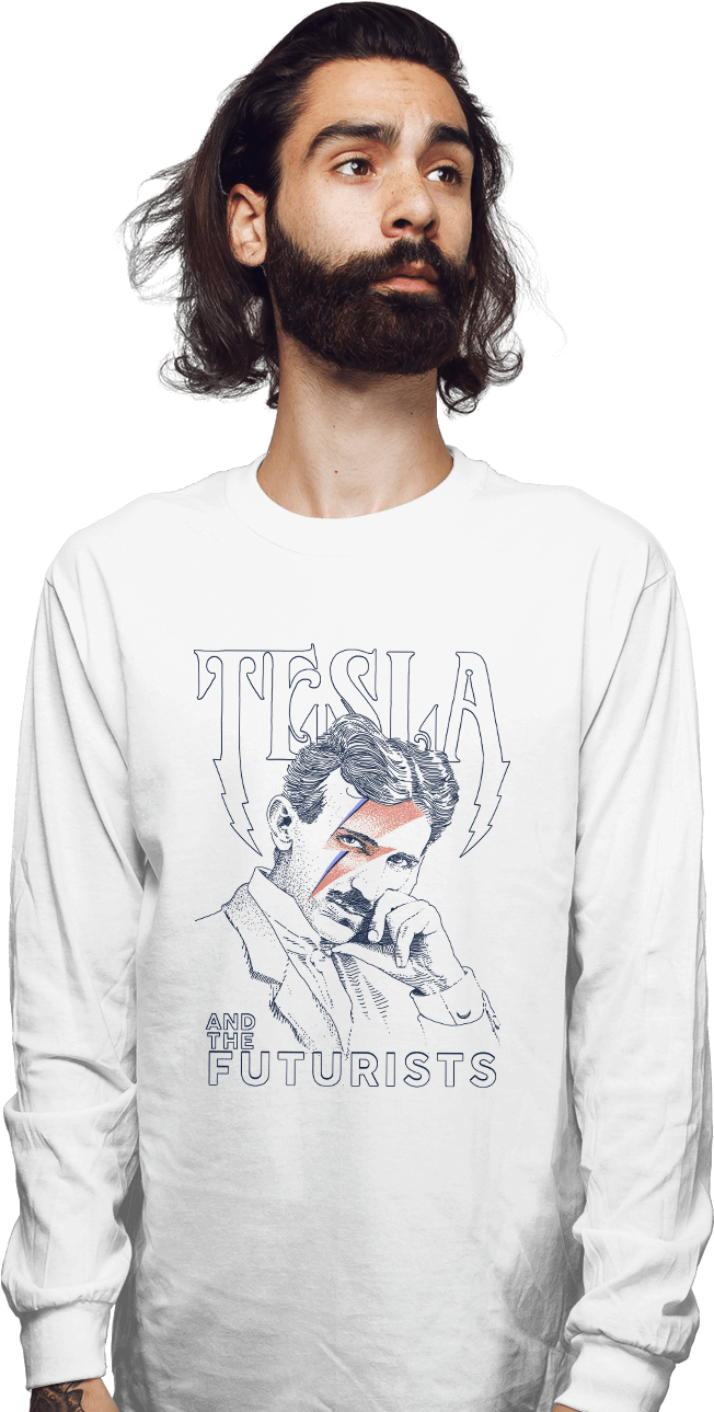 Nikola Tesla - Long-sleeved T-shirt Clipart (930x1300), Png Download