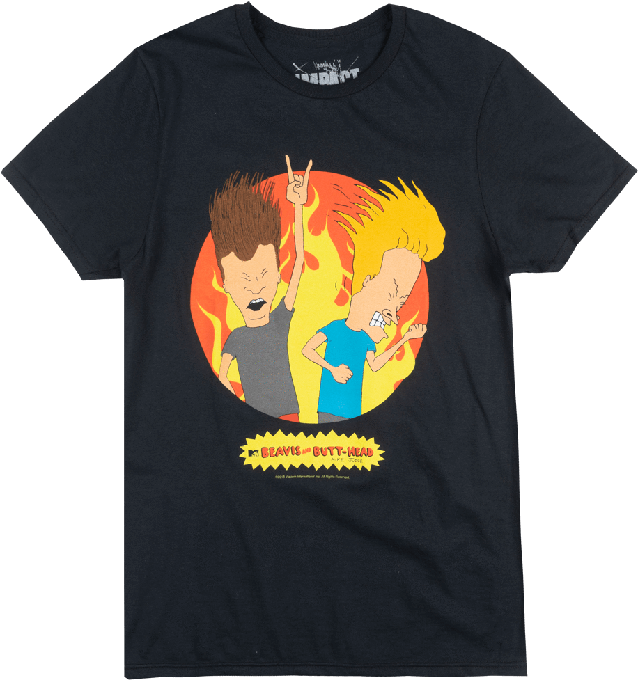 Beavis & Butthead Headbanging T-shirt Mens 90s Cartoon - Cartoon Clipart (916x977), Png Download