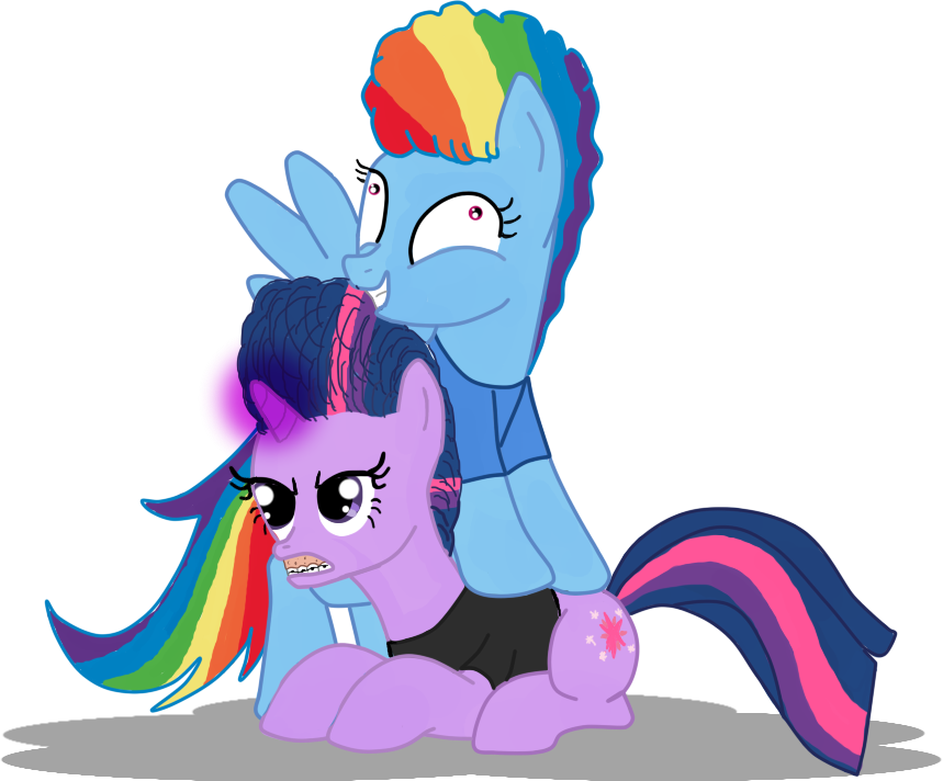 Pony Rainbow Dash Twilight Sparkle Butt-head Beavis - Twilight Sparkle Rainbow Dash Cute My Little Pony Clipart (859x712), Png Download