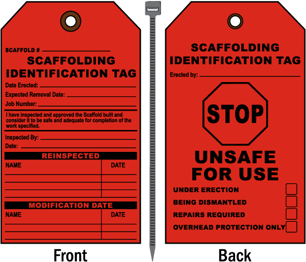 Stop Unsafe For Use Scaffold Tag - Scaffold Do Not Use Tags Clipart (600x514), Png Download