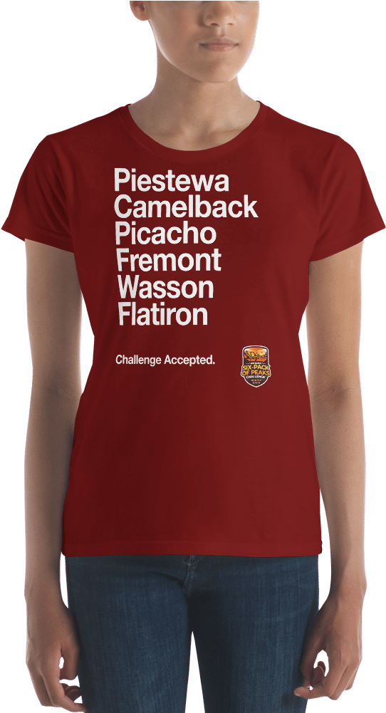 Arizona Six Pack Of Peaks Challenge T Shirt - Active Shirt Clipart (1000x1000), Png Download