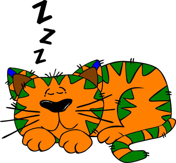 Small - Cat Sleeping Clip Art - Png Download (600x554), Png Download