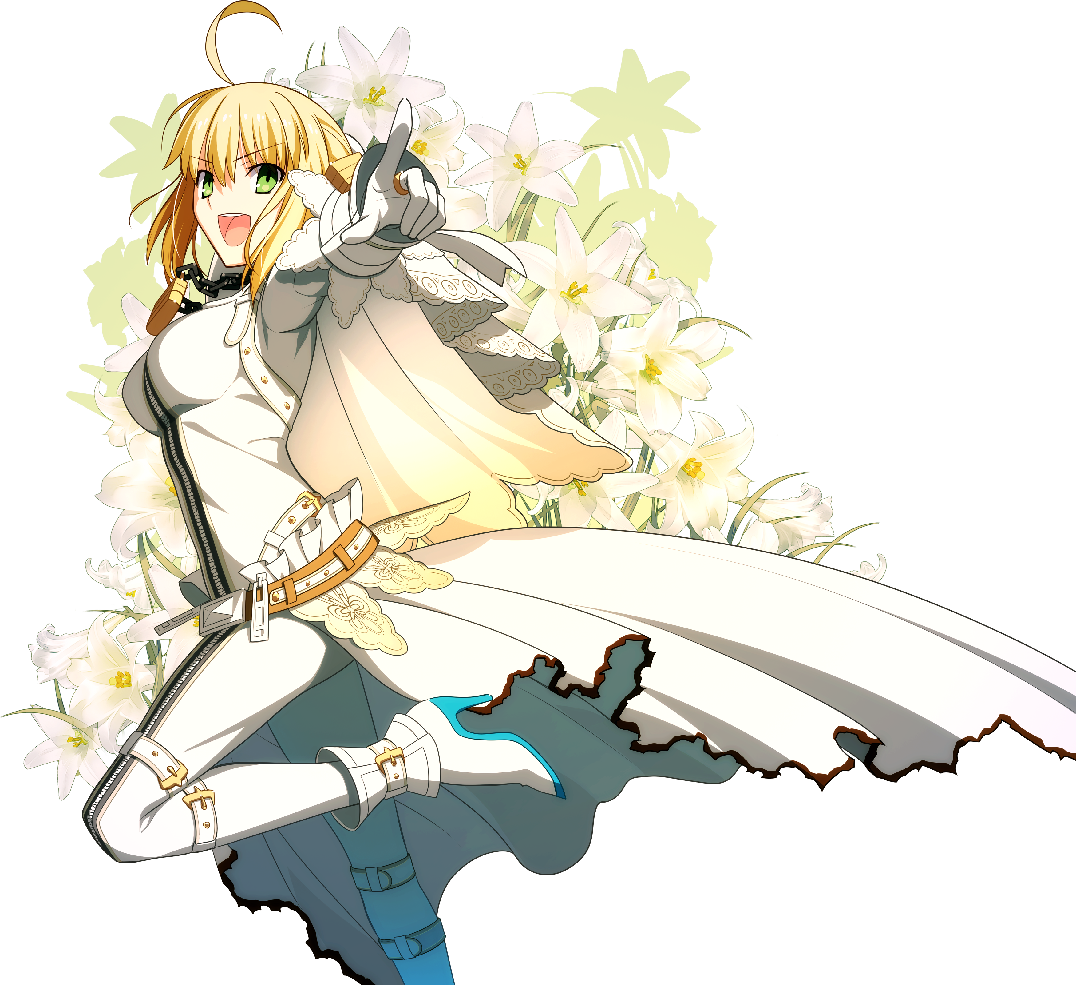 Saber Transparent Ccc - Fate Extra Saber Bride Clipart (3500x3202), Png Download