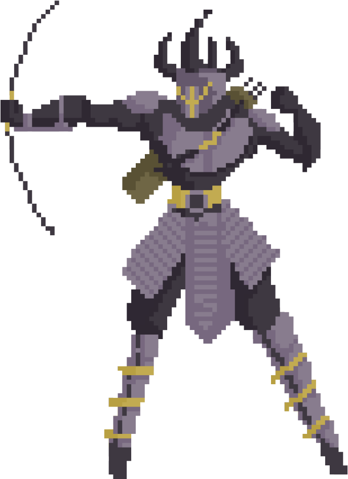 And This Is The Final Archer, He's Bad Ass - Pixel Concept Art Character Clipart (703x1024), Png Download