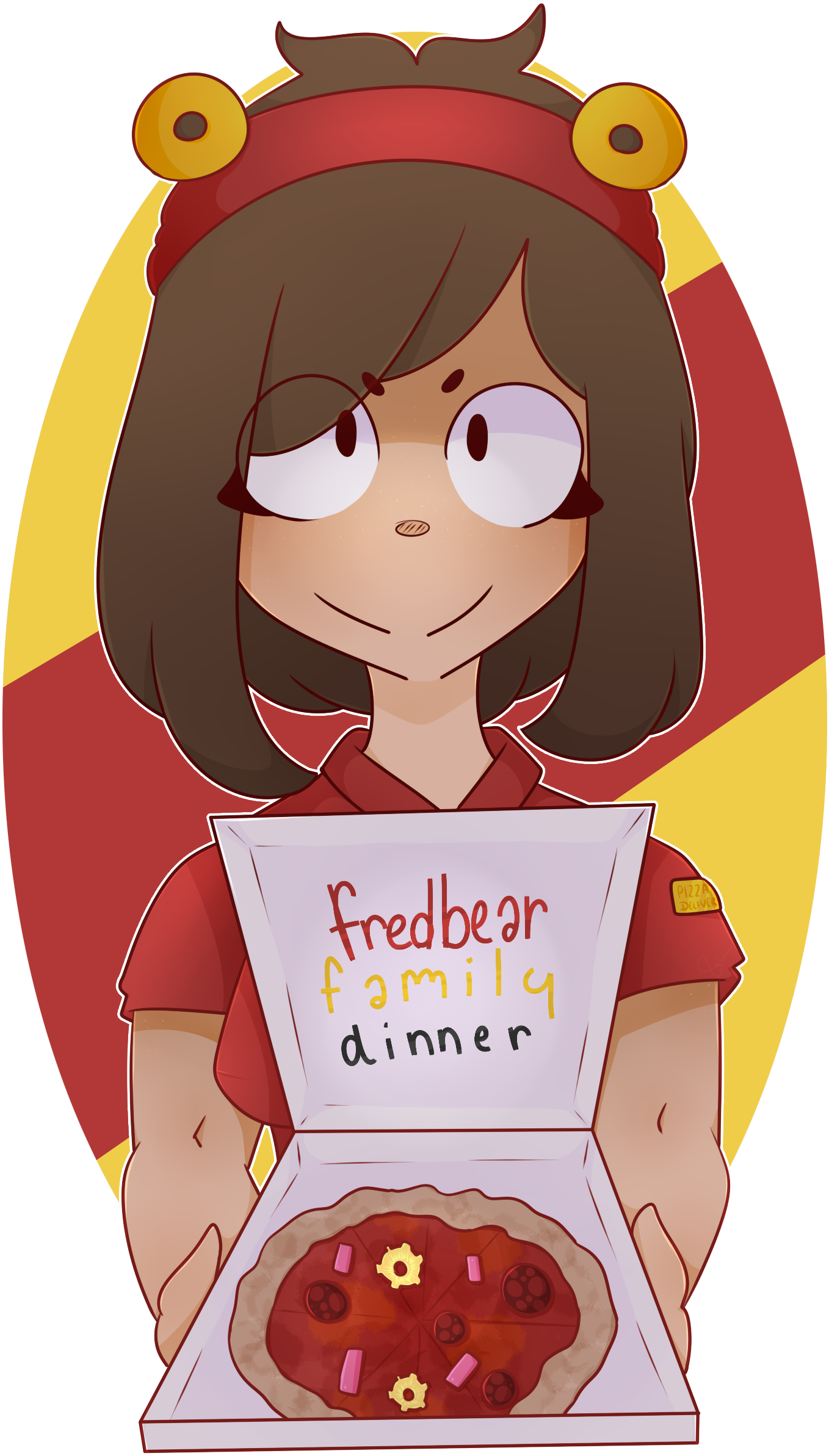 Fredbear's Family Diner Establish A Pizza Delivery - Cartoon Clipart (1358x2386), Png Download