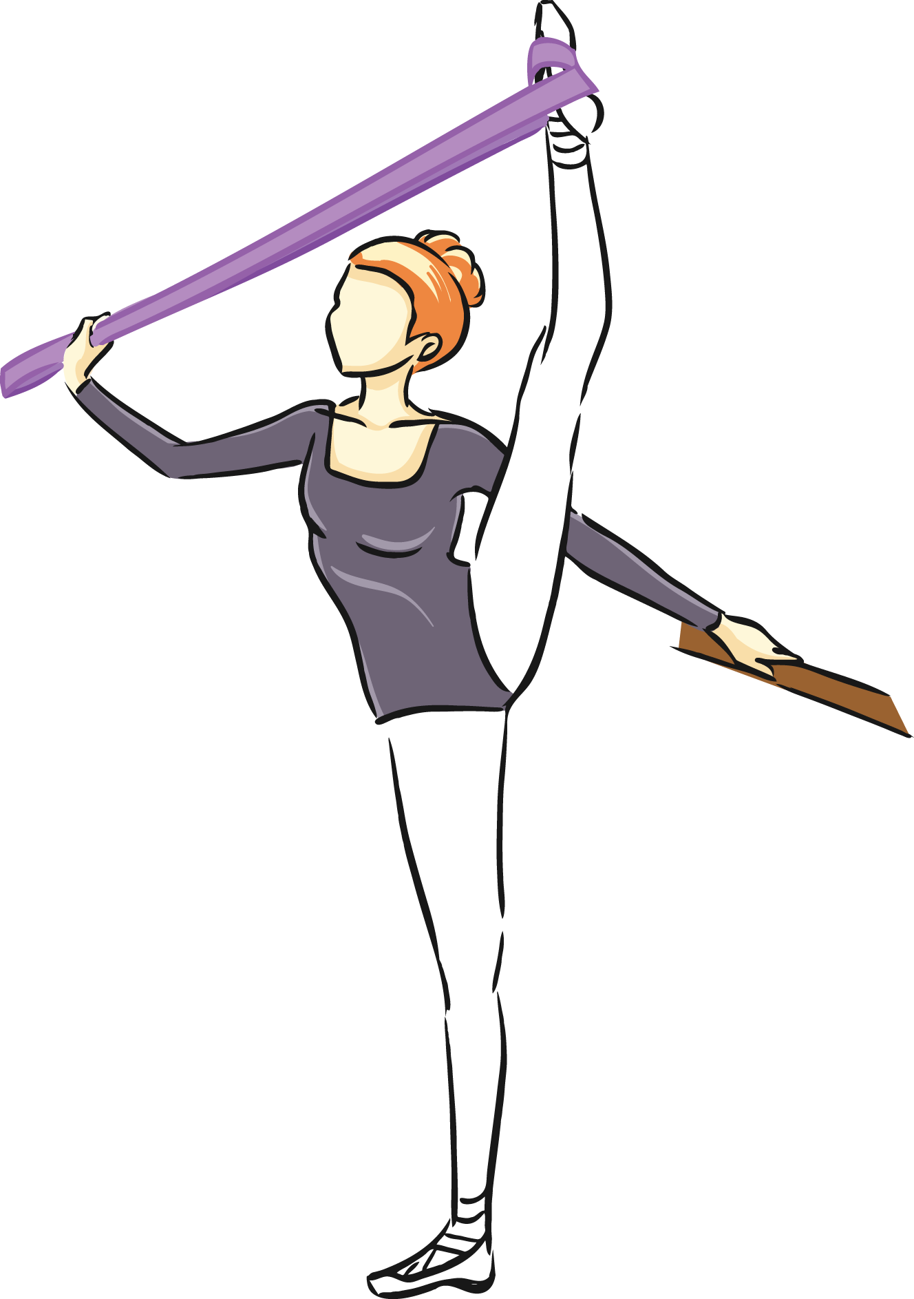 Stretch - Plum Band Stretches Clipart (1328x1886), Png Download