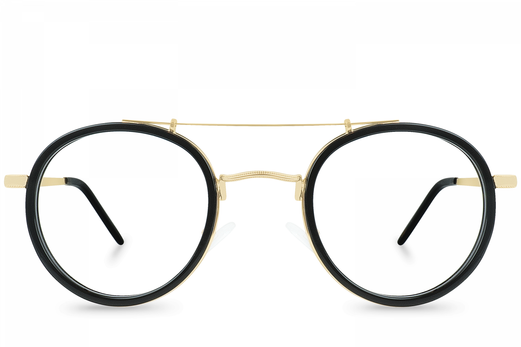 Stark Black Polette Glasses Front View - Metal Clipart (1800x1200), Png Download