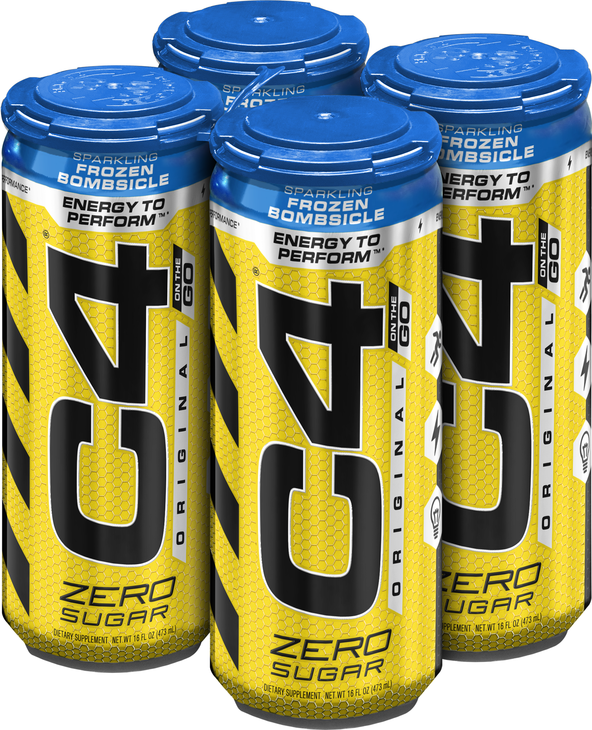 C4 Original Carbonated, Pre Workout Energy Drink, 4-16oz - C4 Pre Workout Can Clipart (1972x2432), Png Download