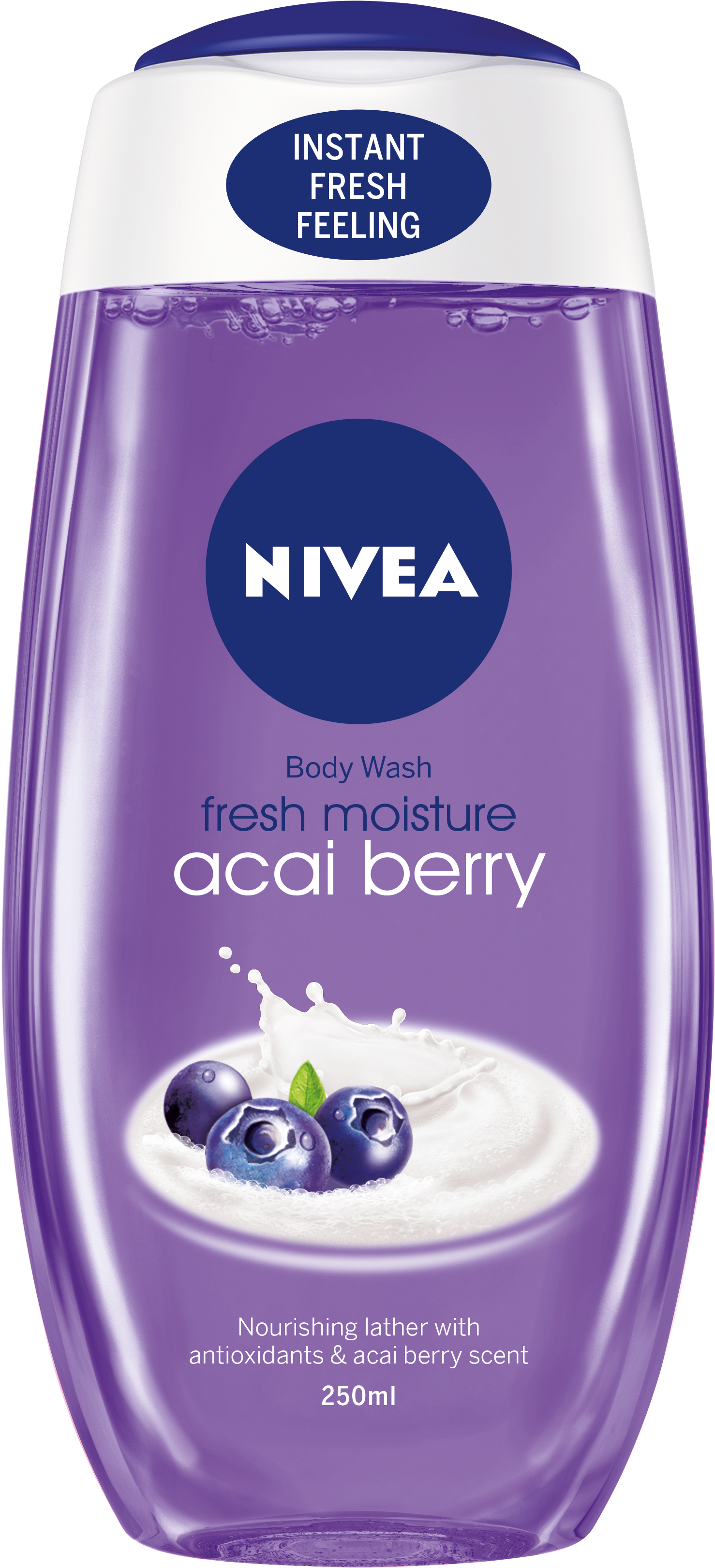 Acai Berry Png - Nivea Fresh Powerfruit Shower Gel Clipart (1478x3243), Png Download
