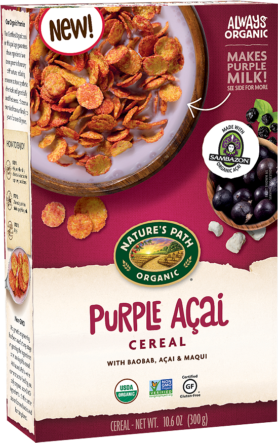 Nature's Path Purple Acai Cereal Clipart (602x960), Png Download