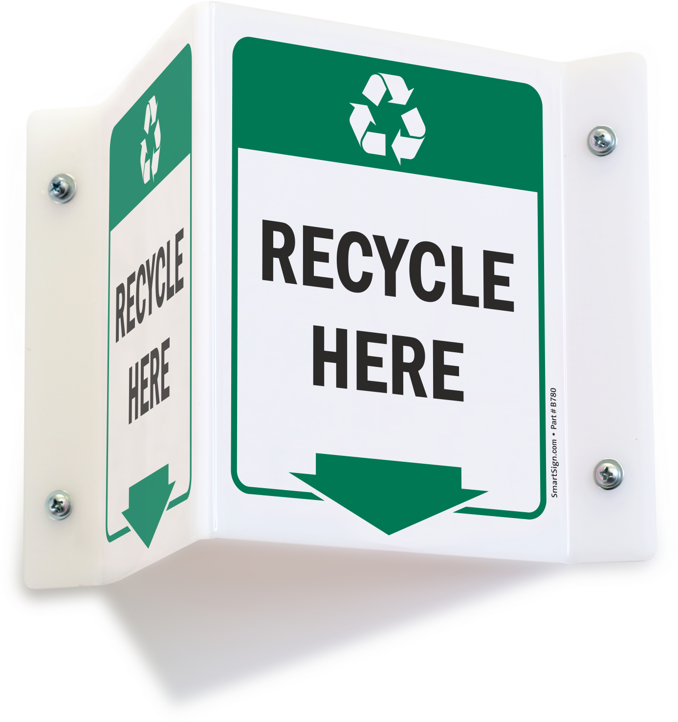 Recycle Here Projecting Recycling Sign - Sign Clipart (1500x1500), Png Download