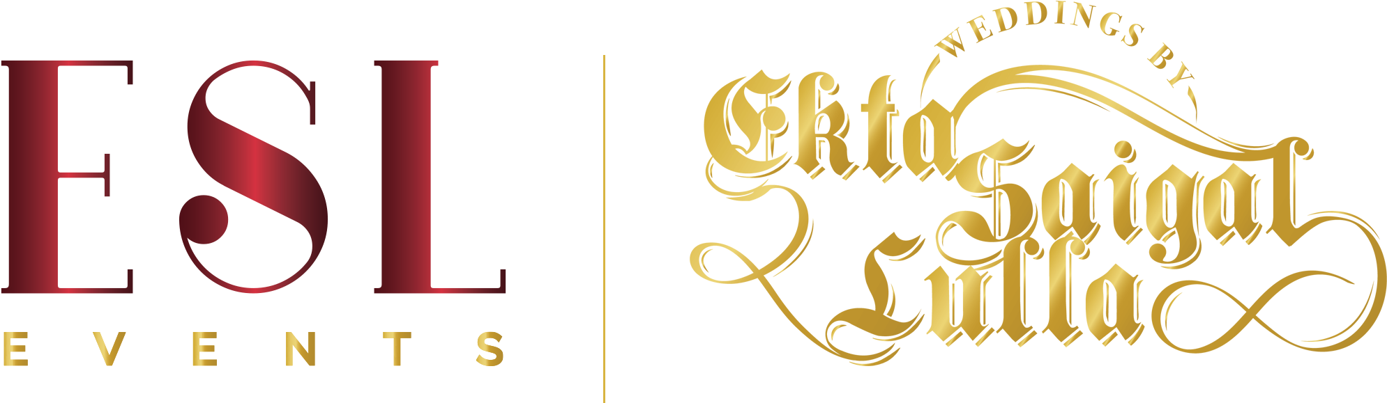 Weddings By Ekta Saigal Lulla & Esl Events Logo - Calligraphy Clipart (2100x802), Png Download