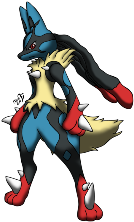 Xens Mega Lucario By Xenfiles - Mega Lucario Transparent Clipart (452x750), Png Download