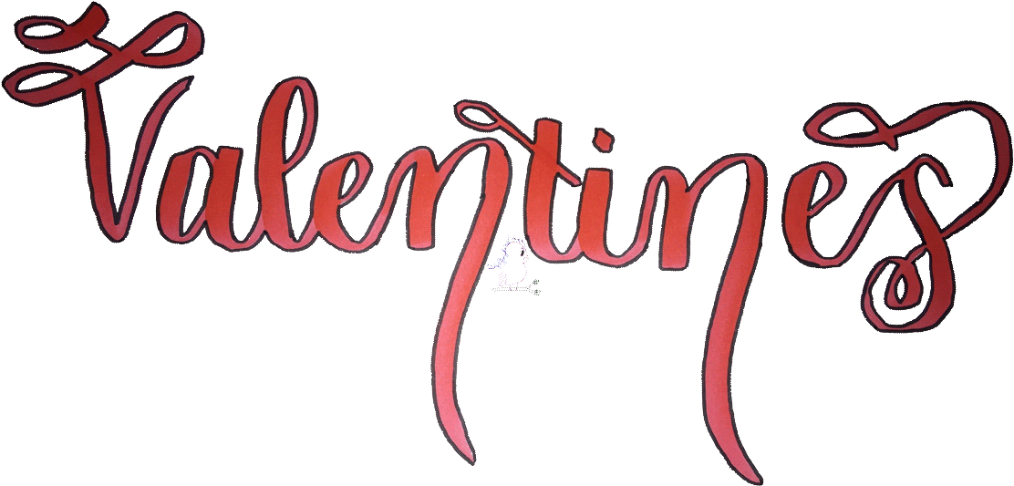 Happy Valentines Day Visit Craftyjbird - Calligraphy Clipart (1120x550), Png Download