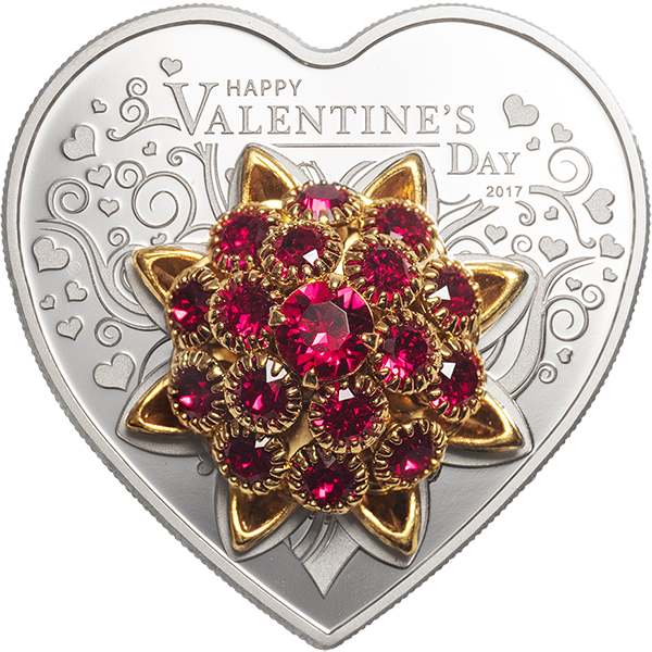 Cook Islands 2017 5$ Happy Valentine's Day 2017 20g - Happy Valentines Day Diamonds Clipart (600x600), Png Download