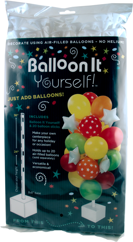 Air Filled Balloon Centerpieces Clipart (586x1024), Png Download