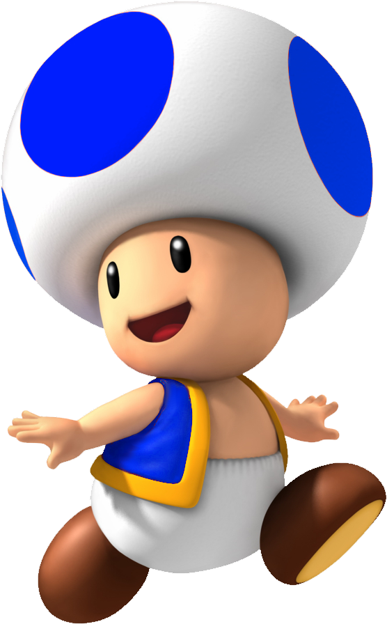 Blue Toad Png - Toad Mario Clipart (556x896), Png Download