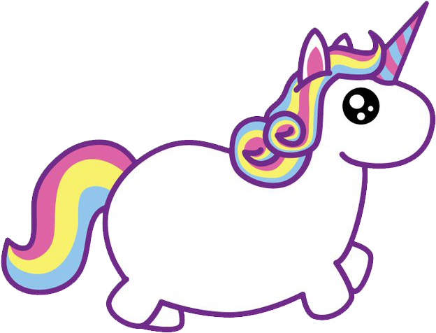 Unicornios Em Png - Fat Unicorn Clipart (720x556), Png Download