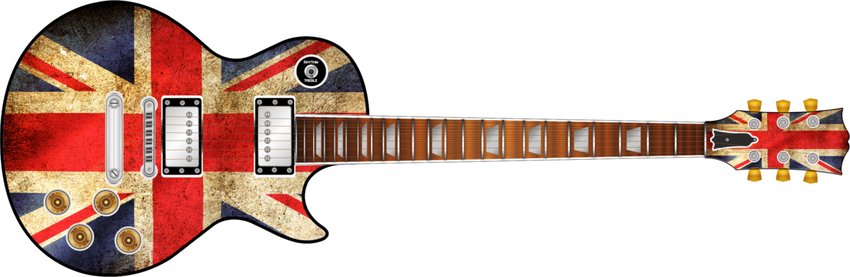 Union Jack Flag Guitar Png Clipart (1200x392), Png Download