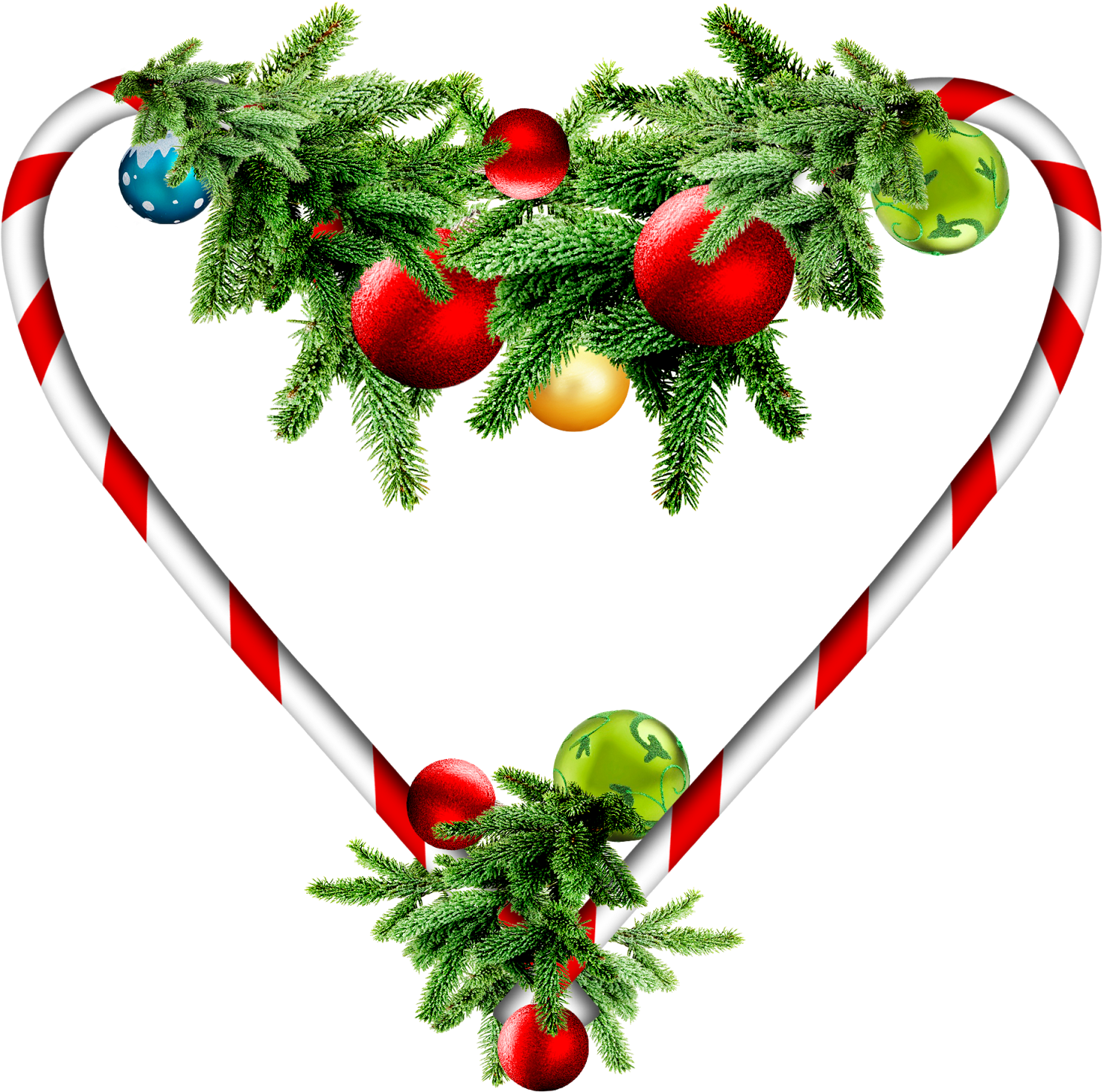 Adornos Con Corazón Para Navidad - Love Christmas Png Clipart (1480x1466), Png Download