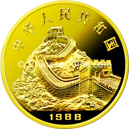 1988 5oz Gold Dragon Coin Rev - Cash Clipart (675x675), Png Download