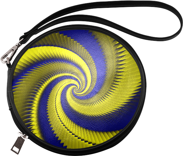Blue Gold Dragon Scales Spiral Round Makeup Bag - Spiral Clipart (800x800), Png Download