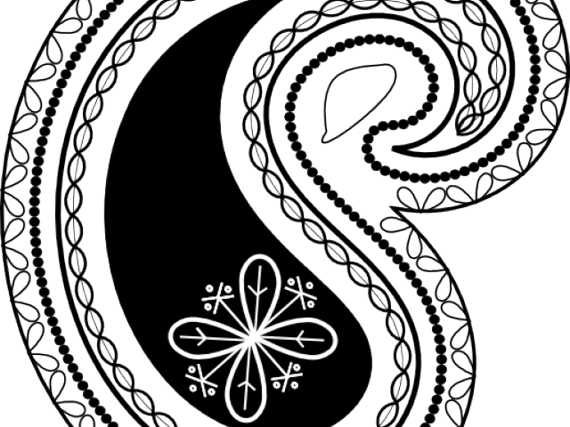 Original - Black And White Paisley Clip Art - Png Download (640x480), Png Download