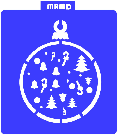 Stencil Bola De Navidad Con Adornos - Circle Clipart (595x601), Png Download