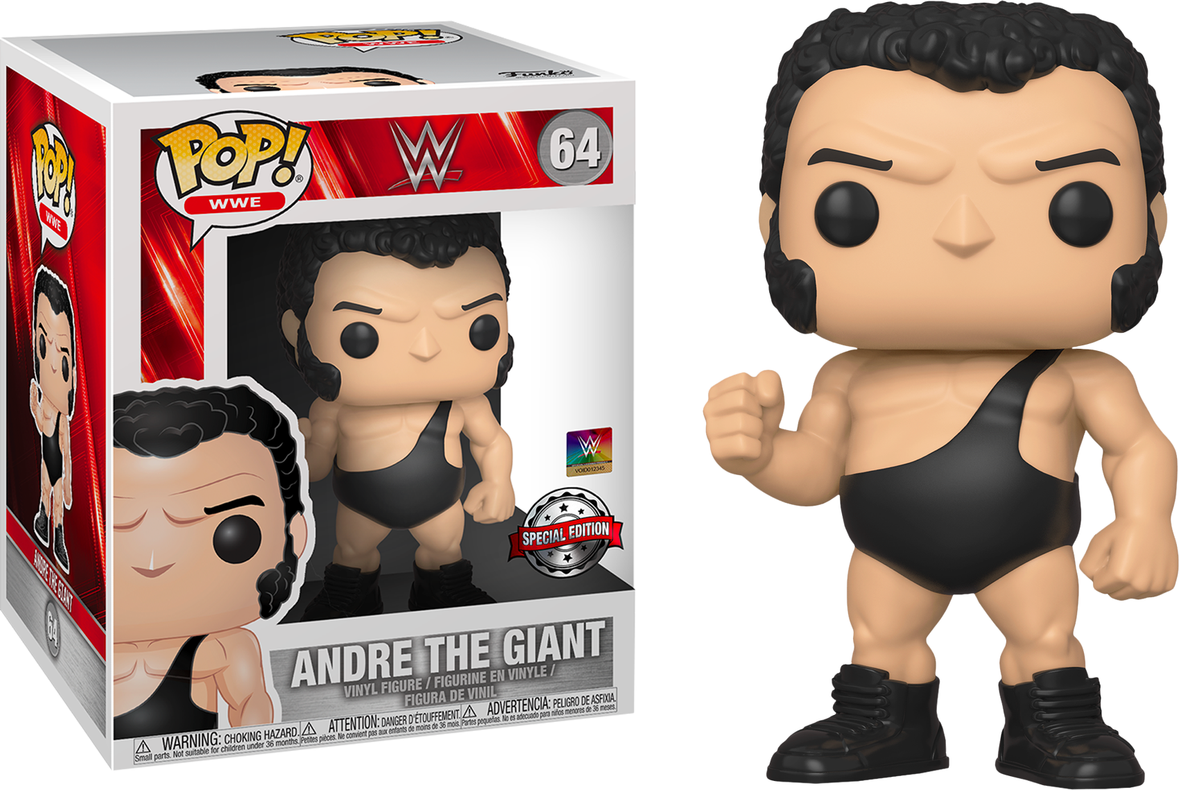 Andre The Giant 6" Super Sized Funko Pop Vinyl Figure - Pop Vinyl Clipart (1700x1139), Png Download