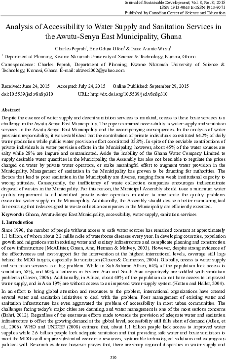 Pdf Analysis Of Accessibility To Water Supply And Sanitation - White Dust From Mongolia Clipart (595x808), Png Download