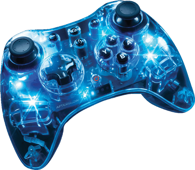 On Aime Pdp Manette Sans Fil Afterglow Pro Wii U Bleu - Wii U Pro Controller Lights Clipart (786x587), Png Download